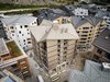 Zuoberst, direkt unter dem Dachstuhl, befinden sich vier Maisonette-Penthouse-Wohnungen. 
