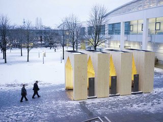 Die Holzpassage «wood passage» war im Januar der Blickfang vor den Toren der Messe BAU in München.